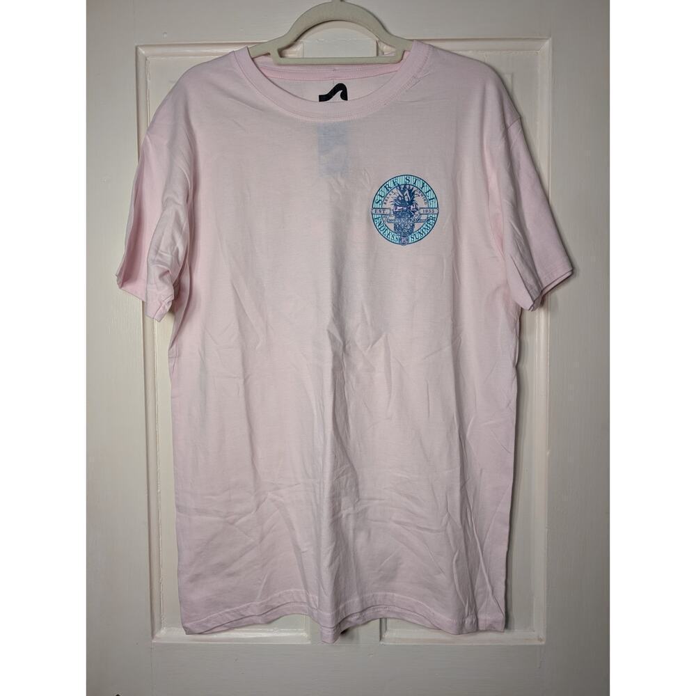 Surf City Pink Graphic T Shirt Treasure Island Women's L Pineapple (798)
